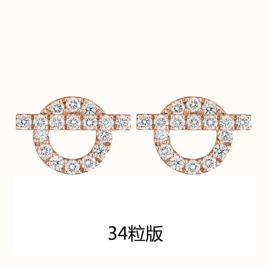 爱H仕-H246332B客版满钻Q字耳钉