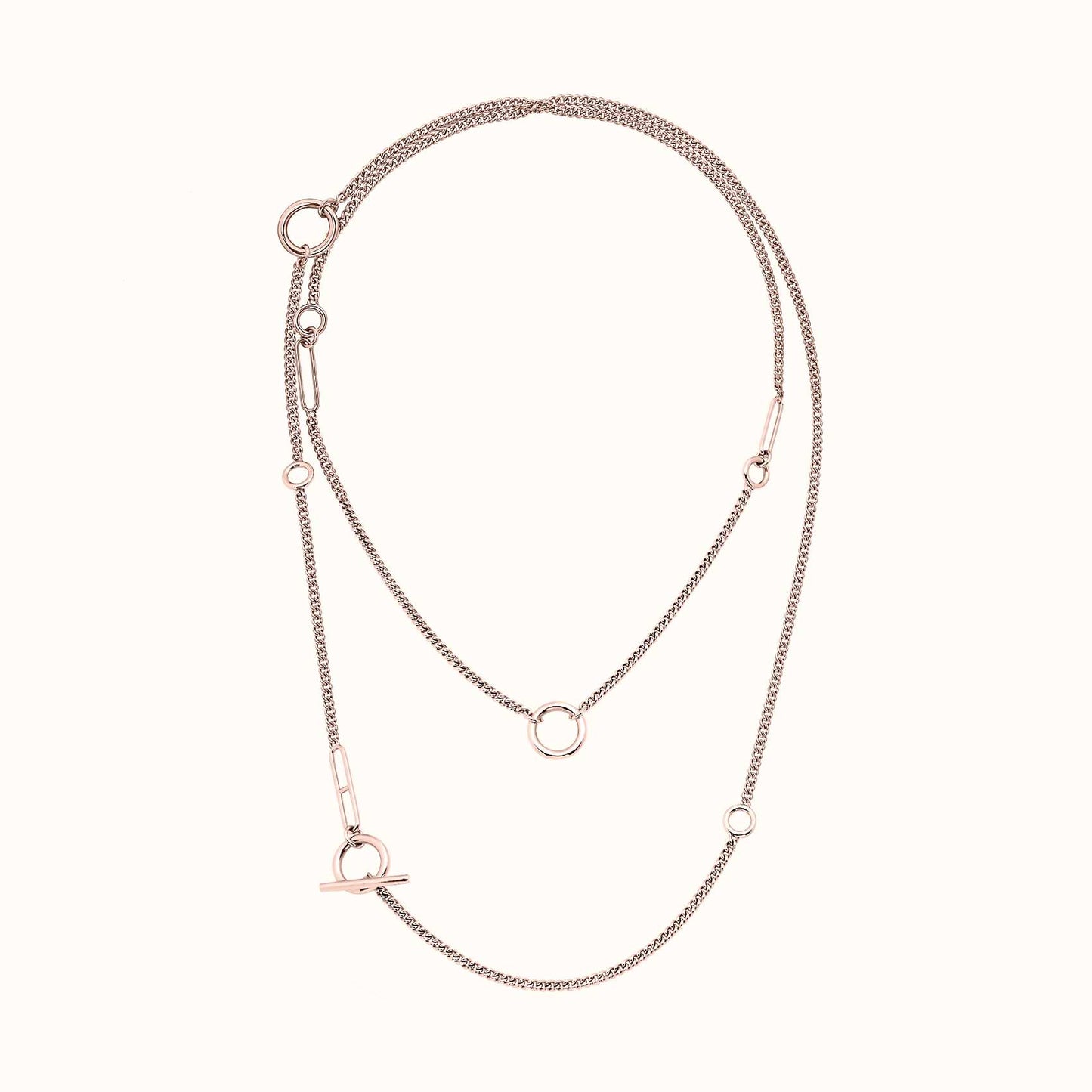 AMS-H219191B ring zipper light gold necklace