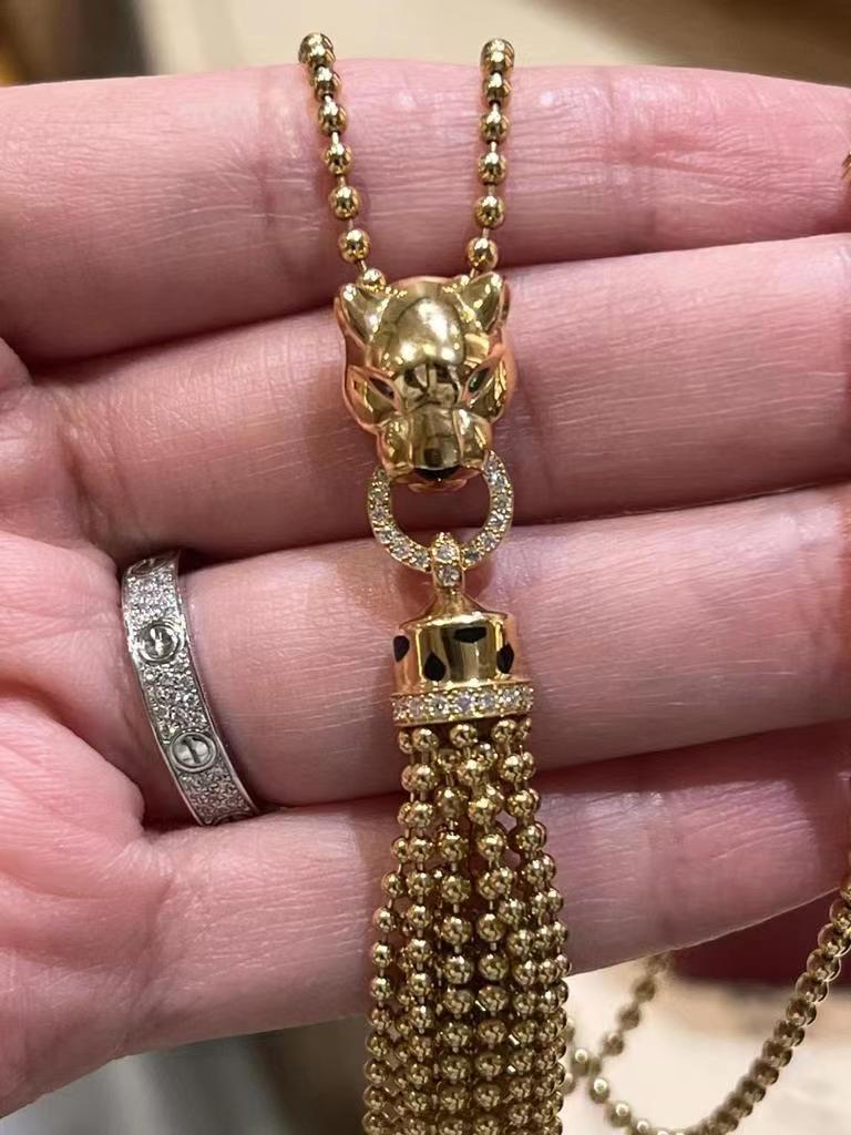 KDY-N7424121 leopard head bite ring pendant