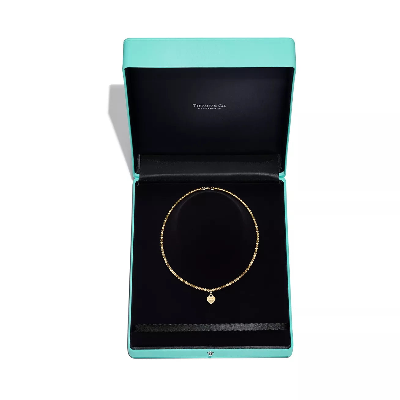 TIF-72975227 small single piece heart-shaped piece bead chain necklace