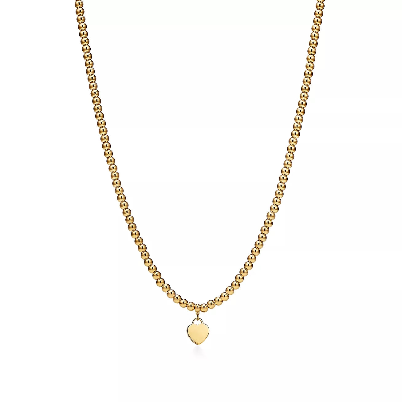 TIF-72975227 small single piece heart-shaped piece bead chain necklace