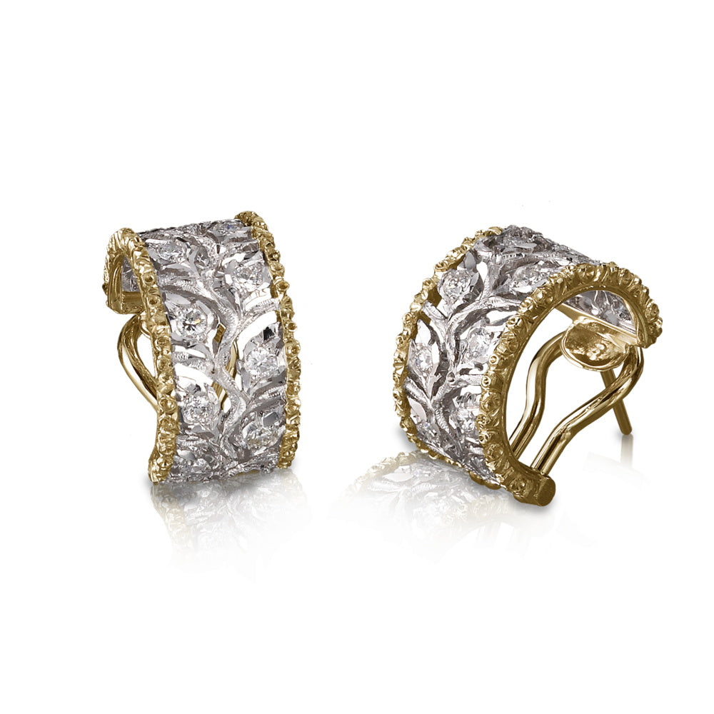 BQLT-jauear005785 mosaic-shaped hollow ruffle edge color-separated D-shaped ear clip