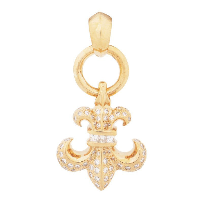 KLX-CH63929 full diamond and princess-shaped thatched iris retro pendant
