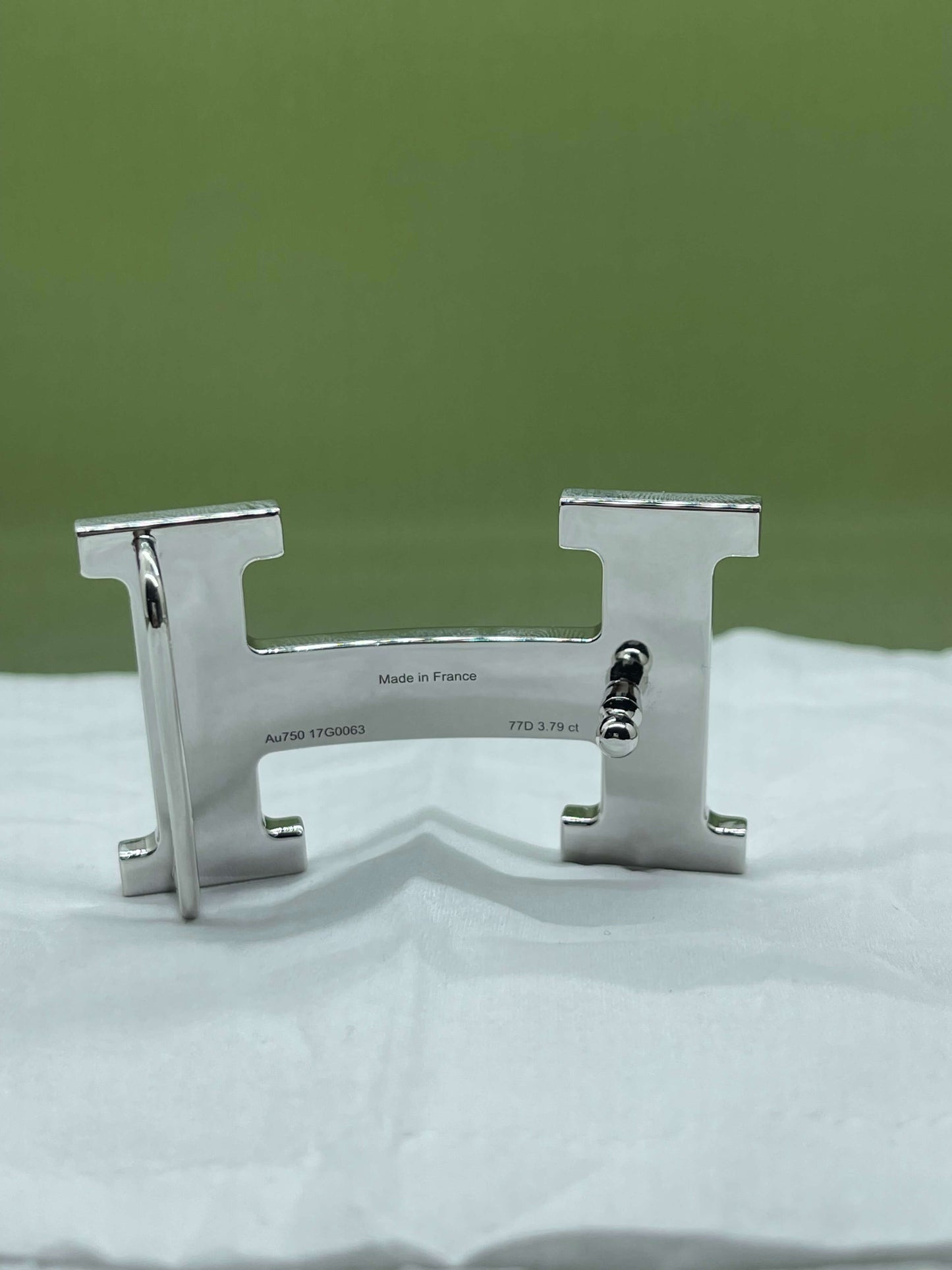 AMS-H18G0015 middle dense diamond H belt buckle