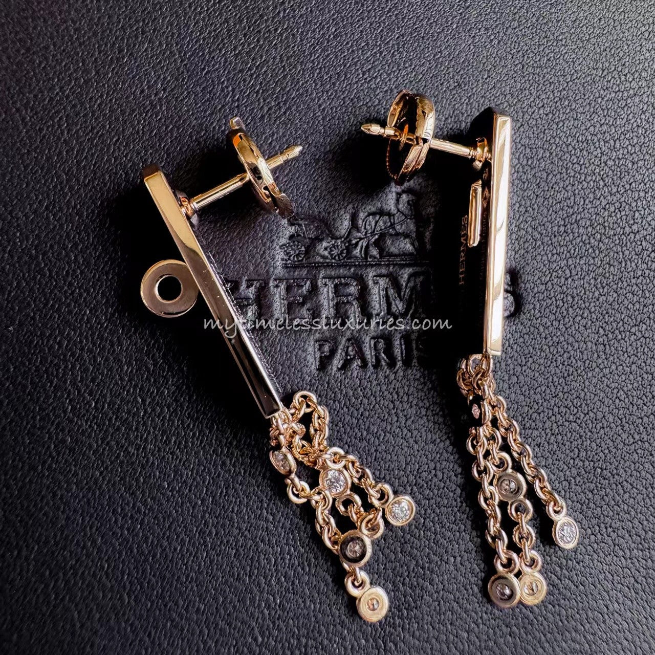 AMS-H222513B扭圈皮带扣头流苏小长款耳钉