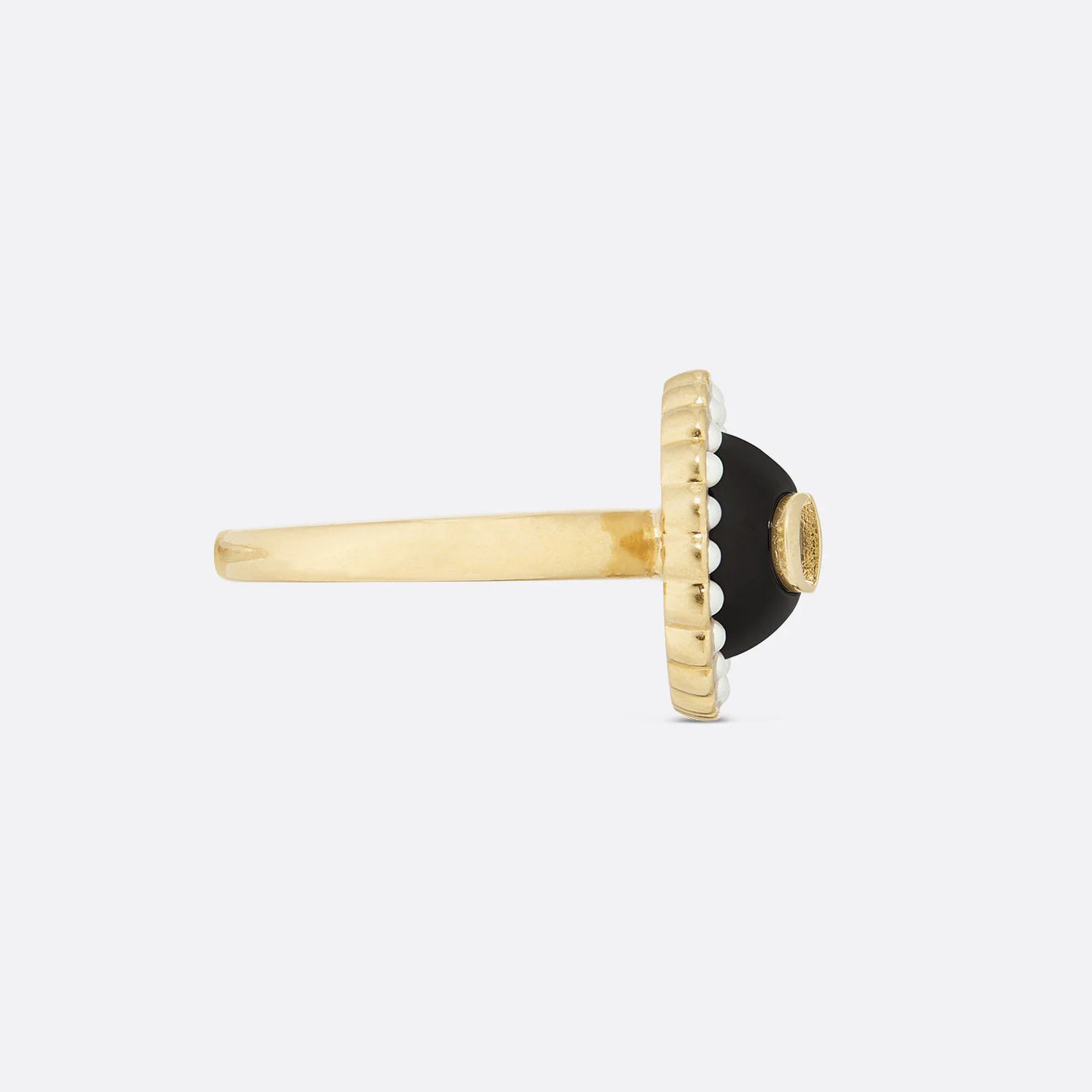 DA-R1404WOMVE black onyx CD pearl surround stone straight arm ring