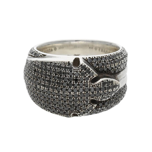 KLX-CH221106 dense diamond sword-shaped wide version ring 15.5#