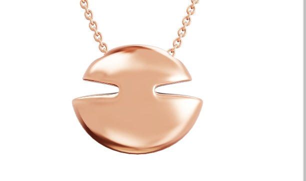 BGL-361199 convex egg cut light gold round wave fan-shaped chain pendant