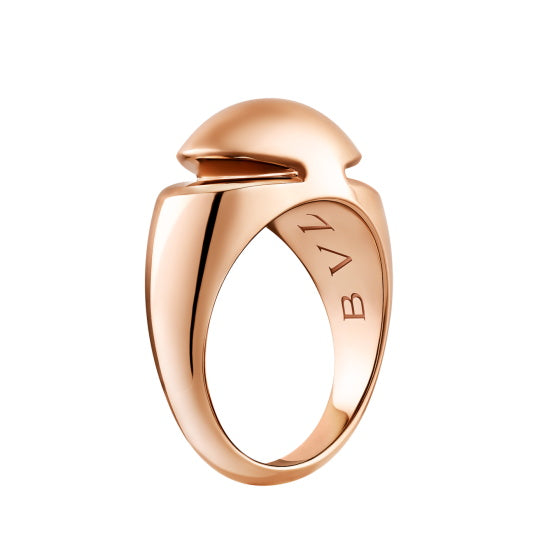 BGL-AN860189 convex cabochon cut light gold round wave ring