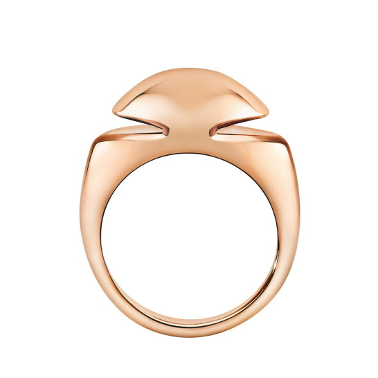 BGL-AN860189 convex cabochon cut light gold round wave ring