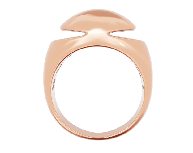 BGL-AN860189 convex cabochon cut light gold round wave ring
