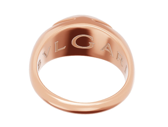 BGL-AN860189 convex cabochon cut light gold round wave ring