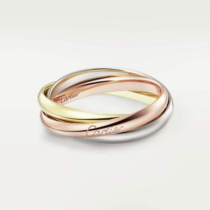 KDY-B4235100 wide 2.5MM light gold three-color three-ring ring
