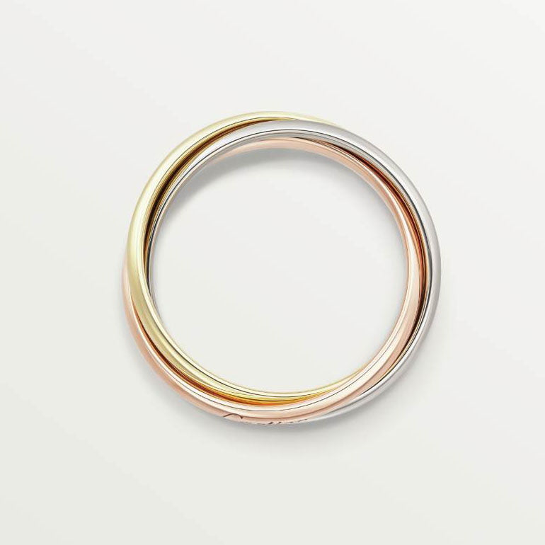 KDY-B4235100 wide 2.5MM light gold three-color three-ring ring