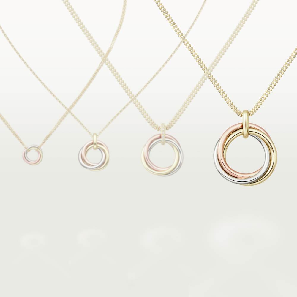KDY-B7224813 26.9MM large light gold three-ring three-color pendant