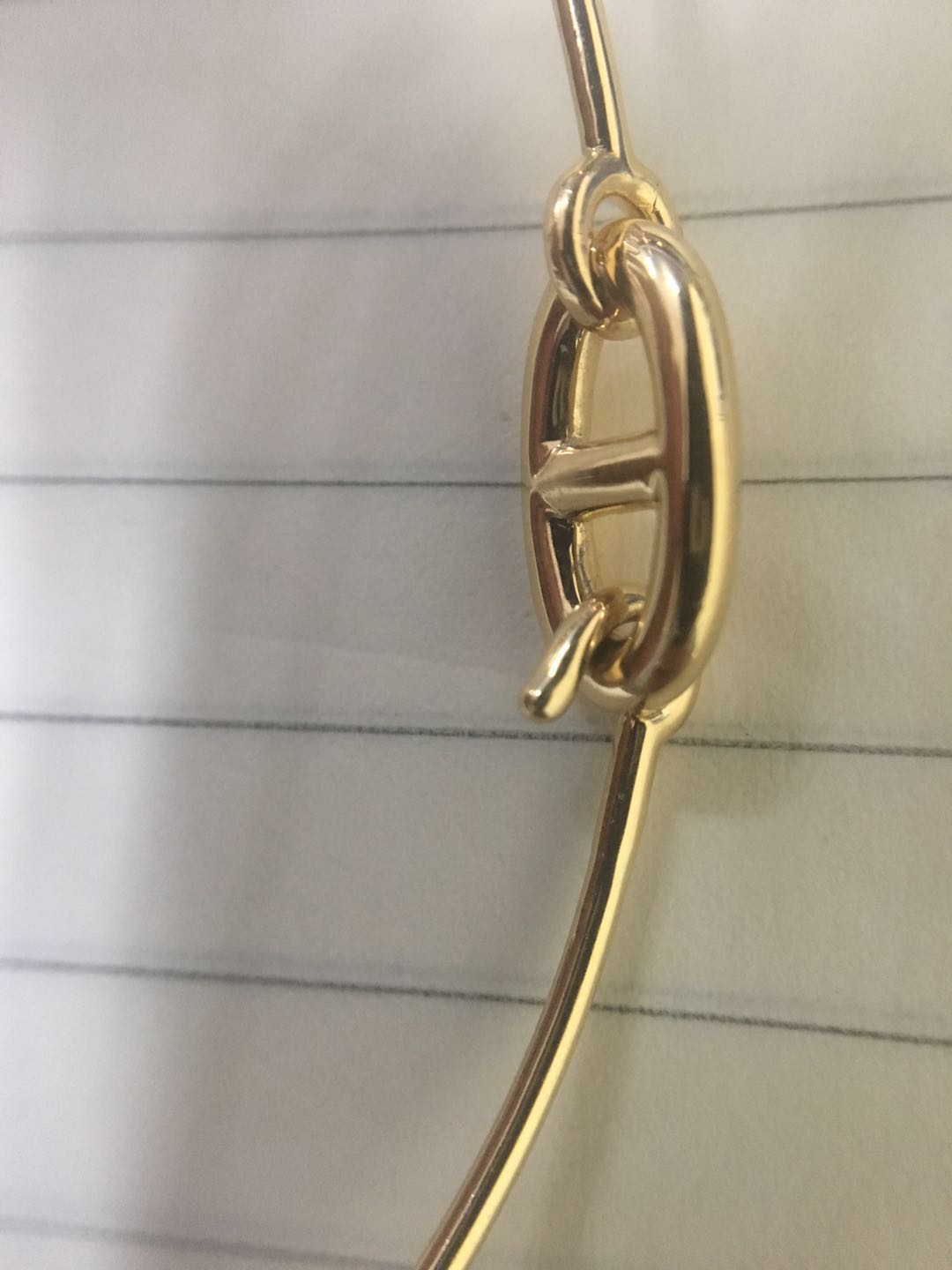 AiHshi-H109060B light gold Japanese character pig nose coil bracelet
