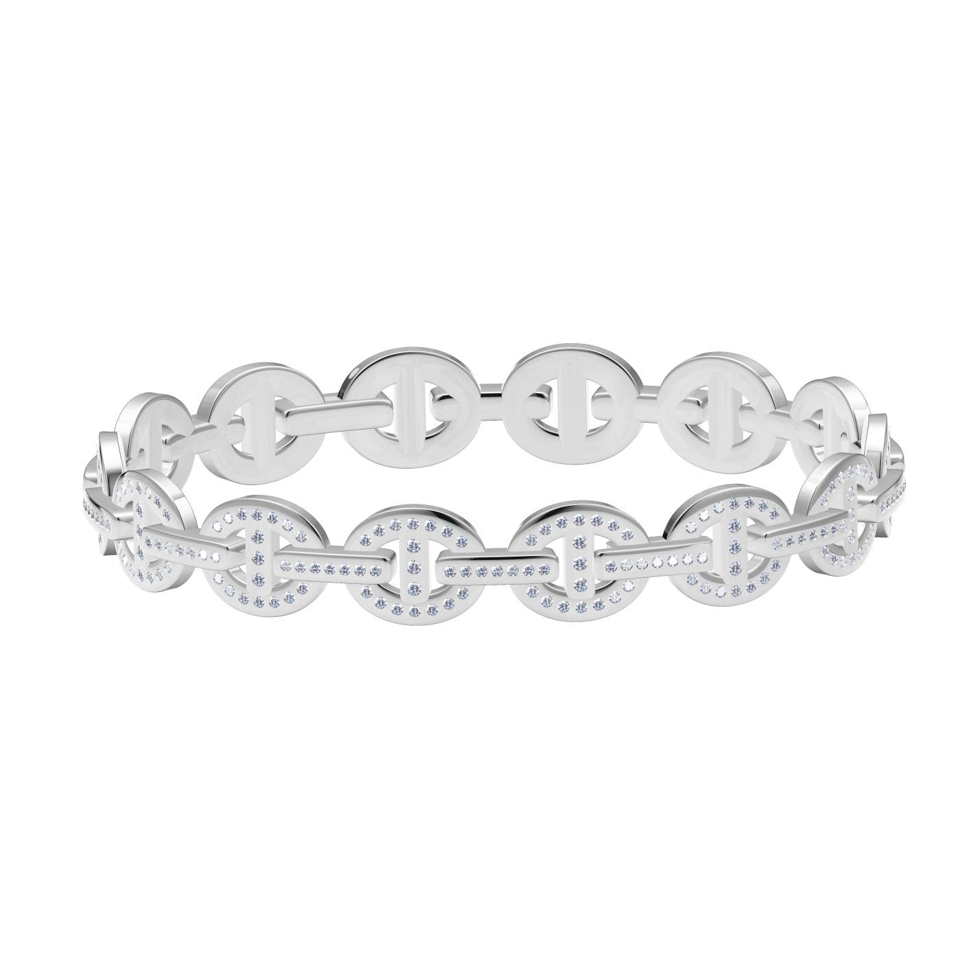 AiHshi-H245436 Japanese word full diamond bracelet 16#