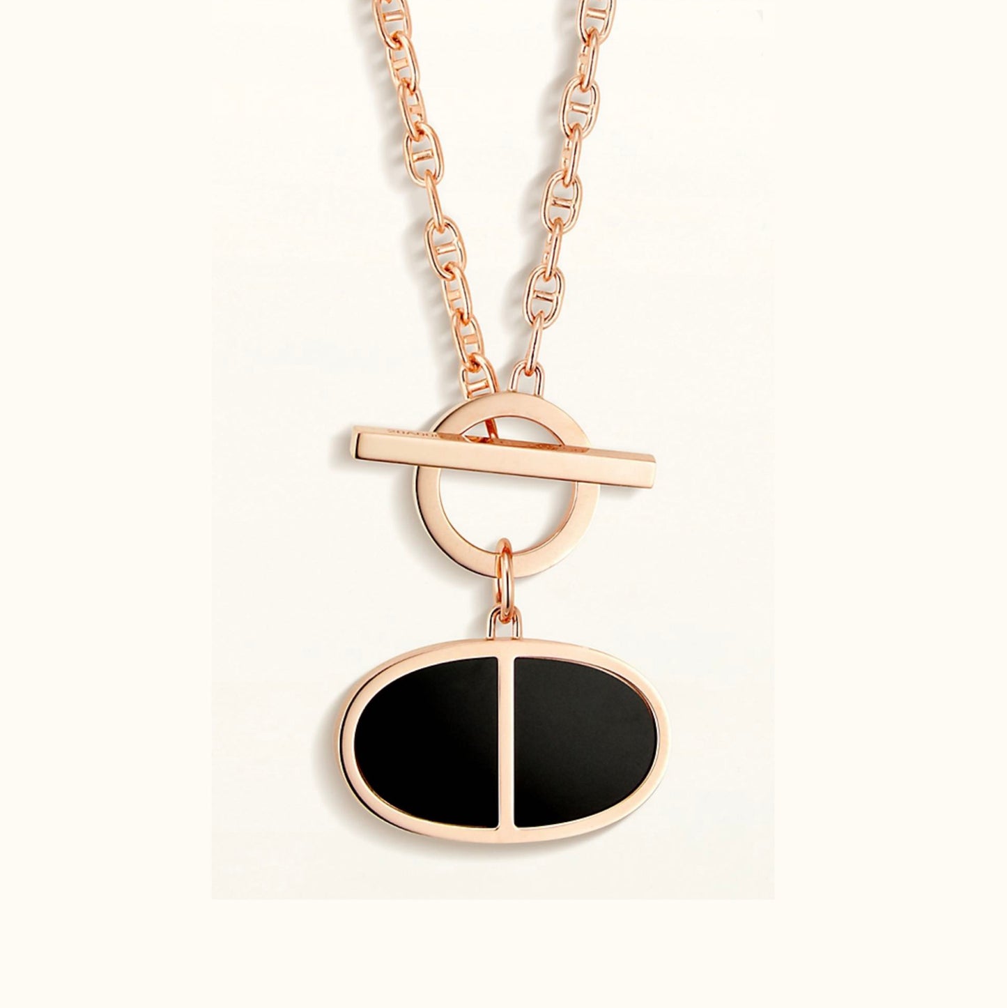 AiHshi-H139062B Ceramic Pig Nose Japanese Character Necklace-550mm