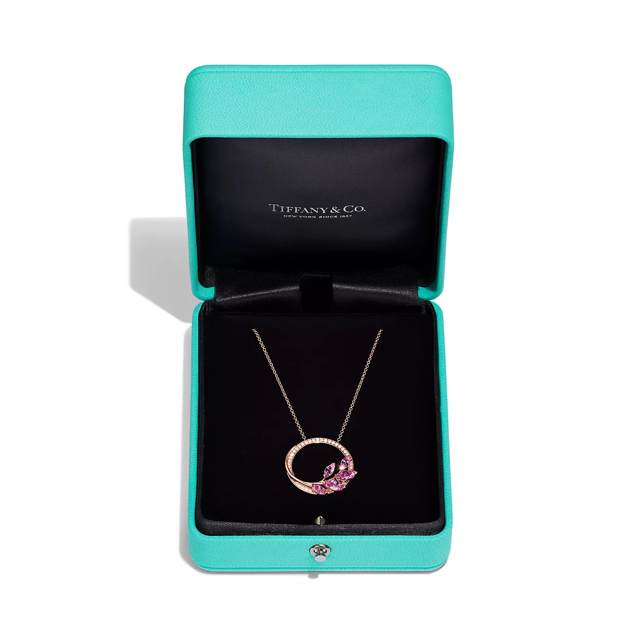 TIF-70532379 Diamond Vine Circle Tie Chain Pendant Necklace