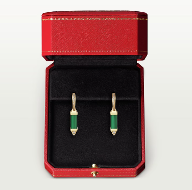 KDY-B8301505 square cone malachite earring clip small long earrings