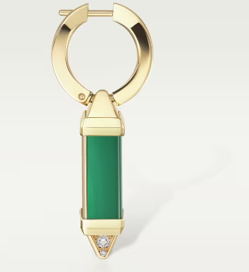 KDY-B8301505 square cone malachite earring clip small long earrings