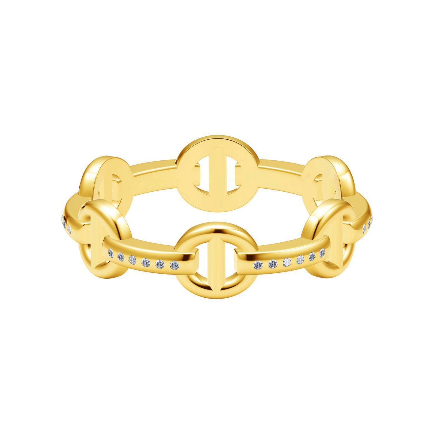 AiHshi-H288549 pig nose with diamond sun ring 14#