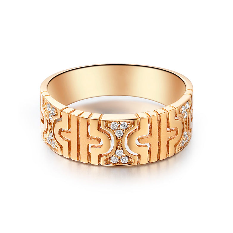 BGL-AN589982 6.3mm half diamond Chinese stripe ring