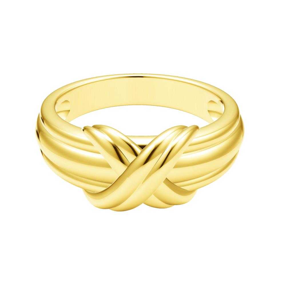TIF-743522 light gold X-shaped fork head ring