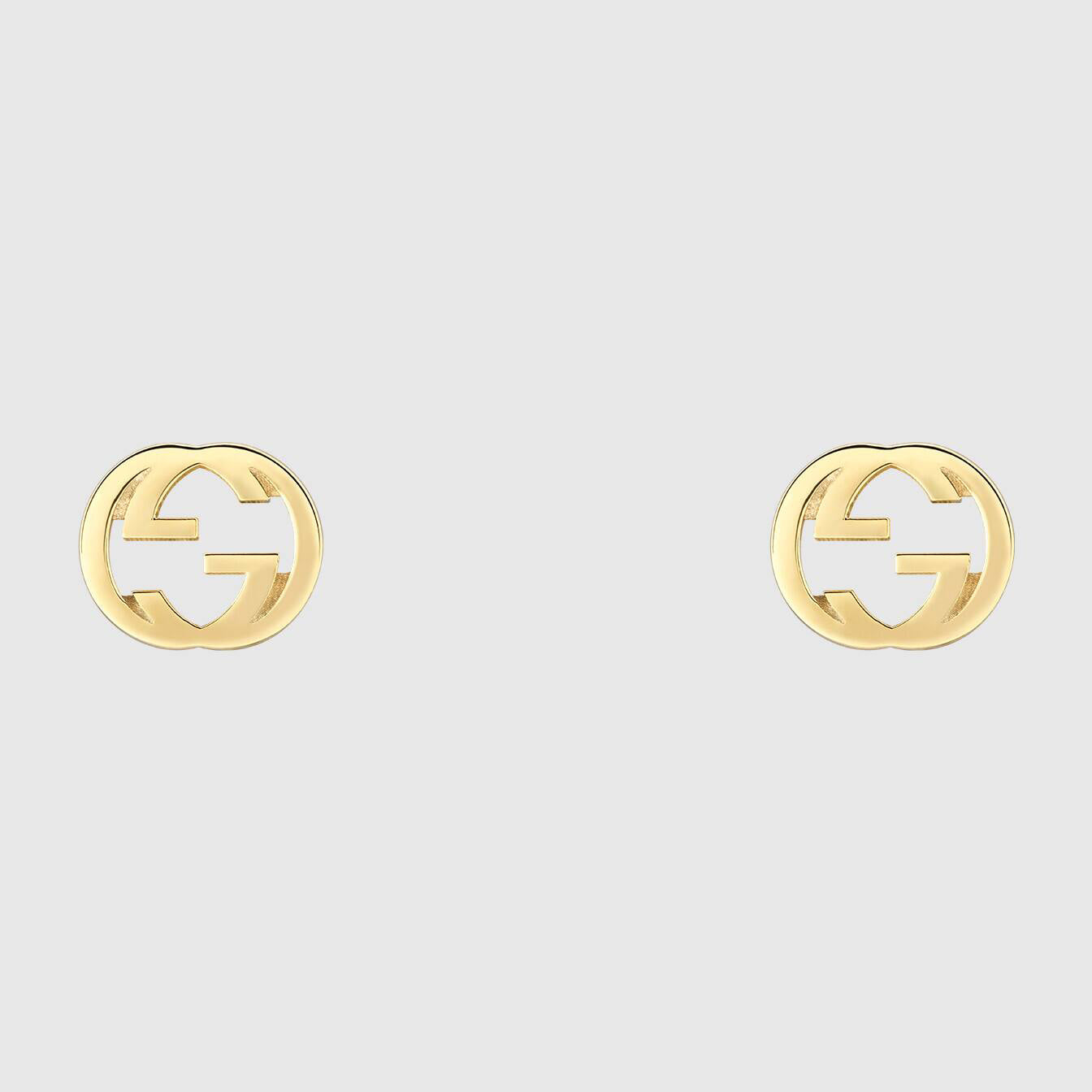 GC-748543 10mm large light gold letter GG double G earrings