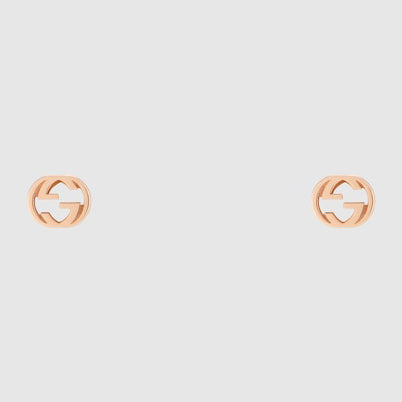 GC-759061 5mm small light gold GG interlocking double G stud earrings