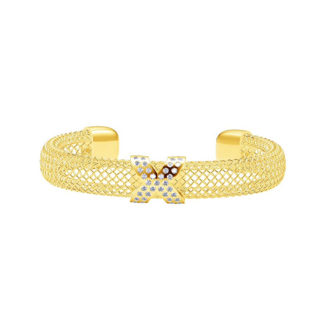 AiH Shi-H362331 Diamond X Mesh Open Bracelet