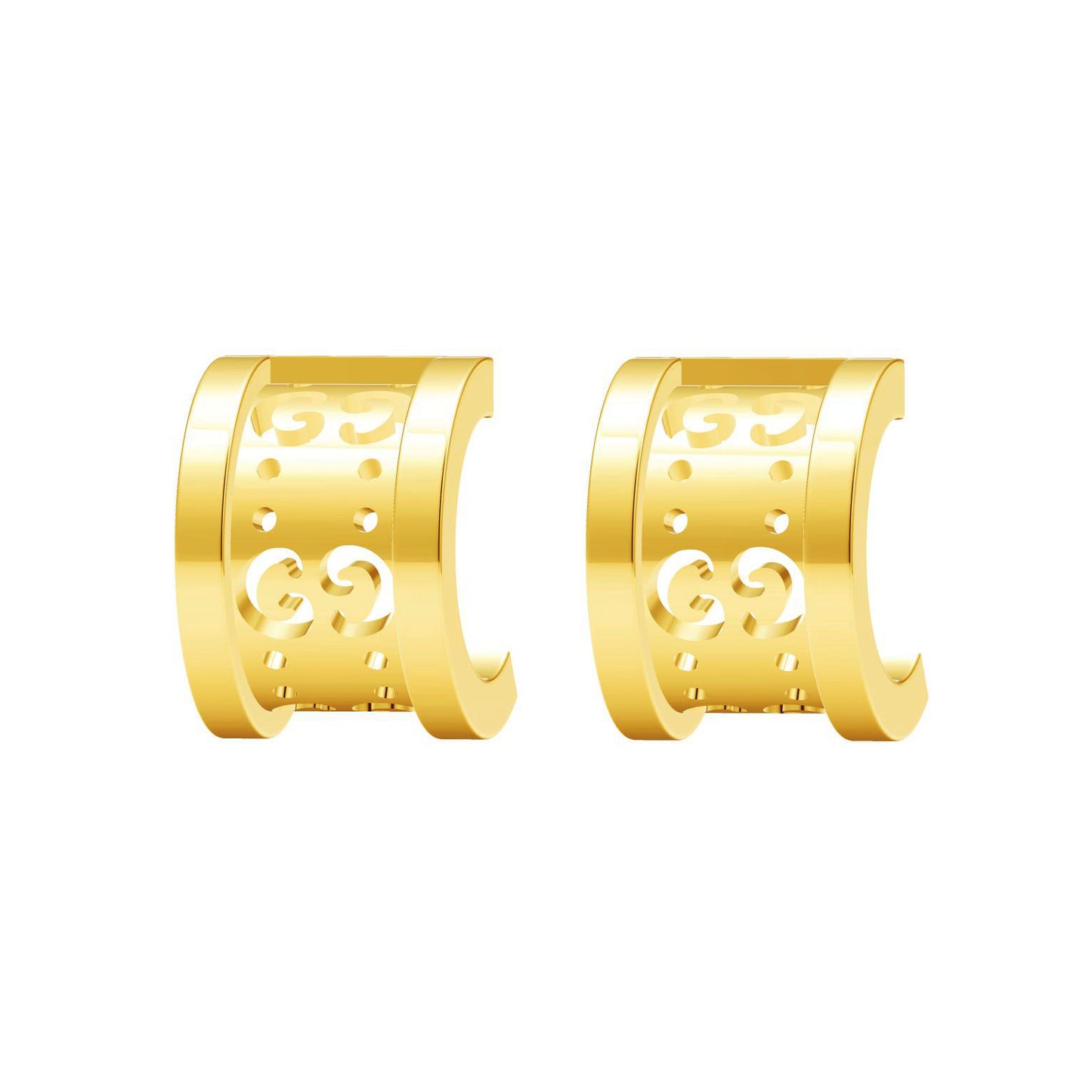 GC-YBD361257 Letter G hollow semicircle C-shaped earrings