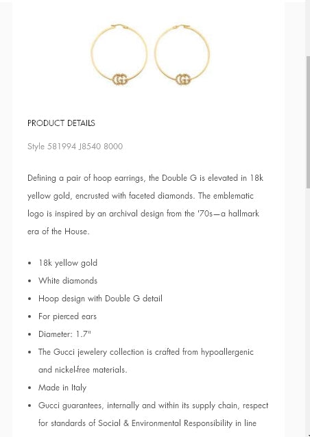 GC-581994 Double G earrings