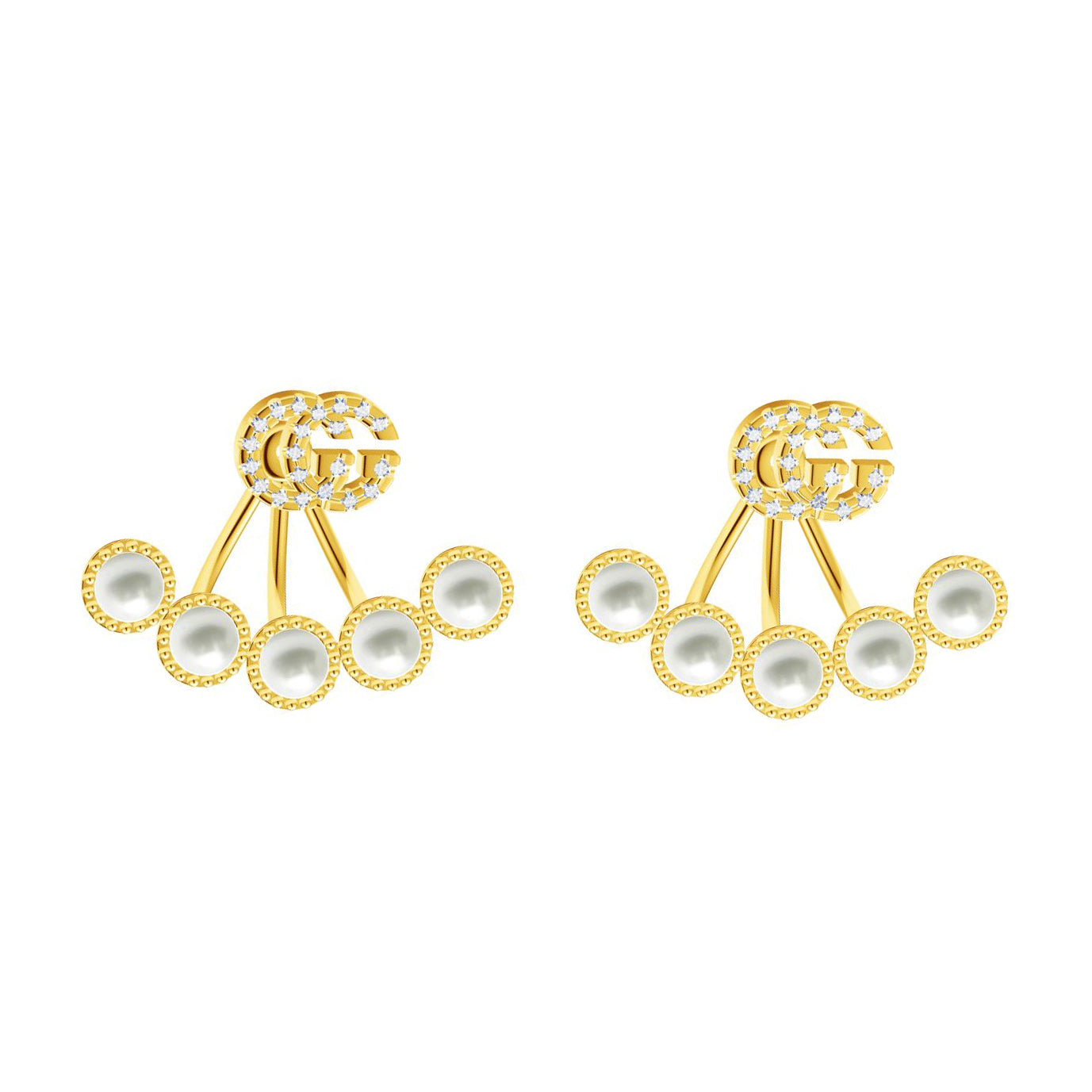 GC-327808 Double G Pearl Stud Two-Wear Earrings