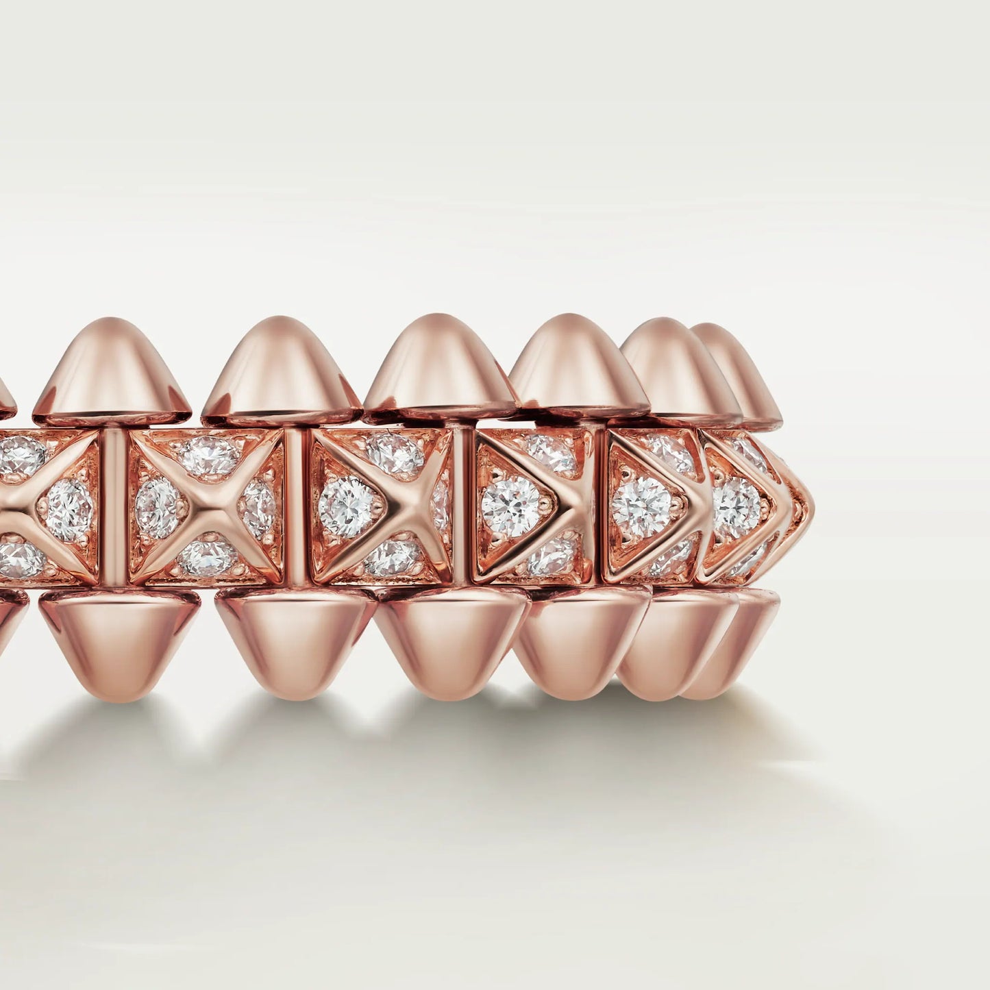 KDY-N4796100 6.4MM wide diamond pyramid ring in the middle