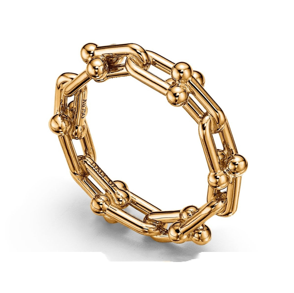 TIF-72666828 light gold T round wave ball chain buckle ring