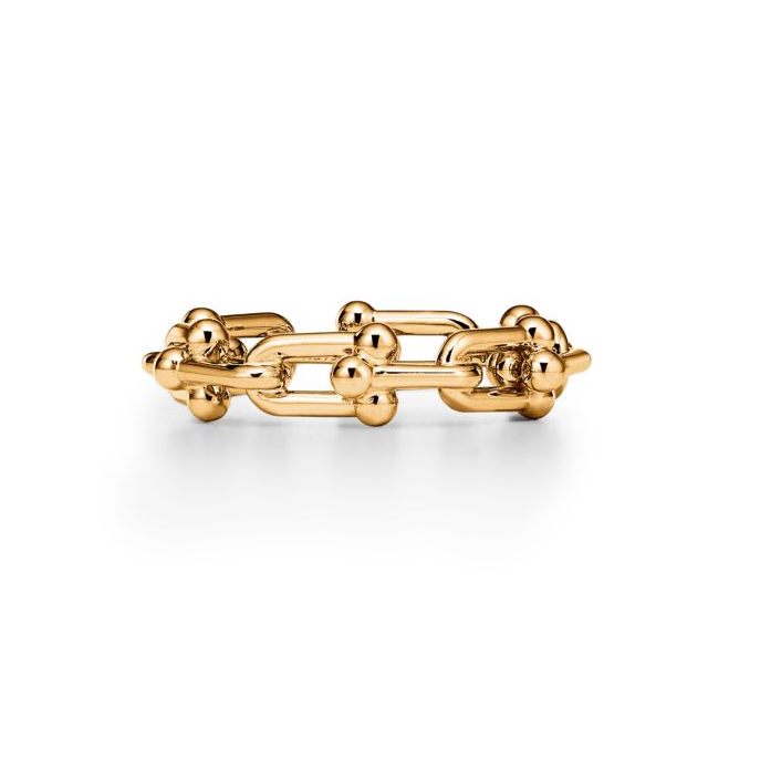 TIF-72666828 light gold T round wave ball chain buckle ring