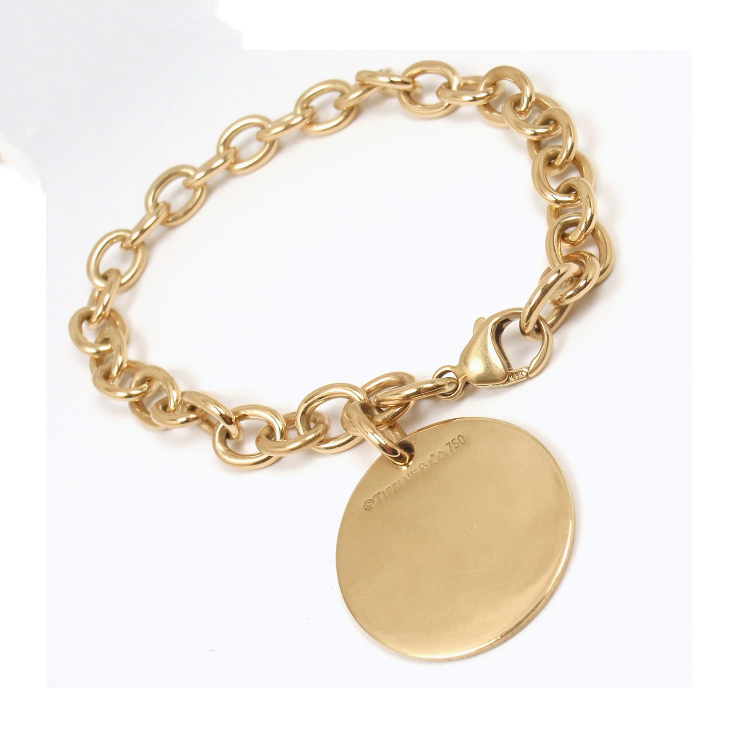 TIF-118566 light gold egg-shaped circle disc bracelet