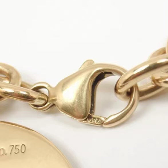 TIF-118566 light gold egg-shaped circle disc bracelet