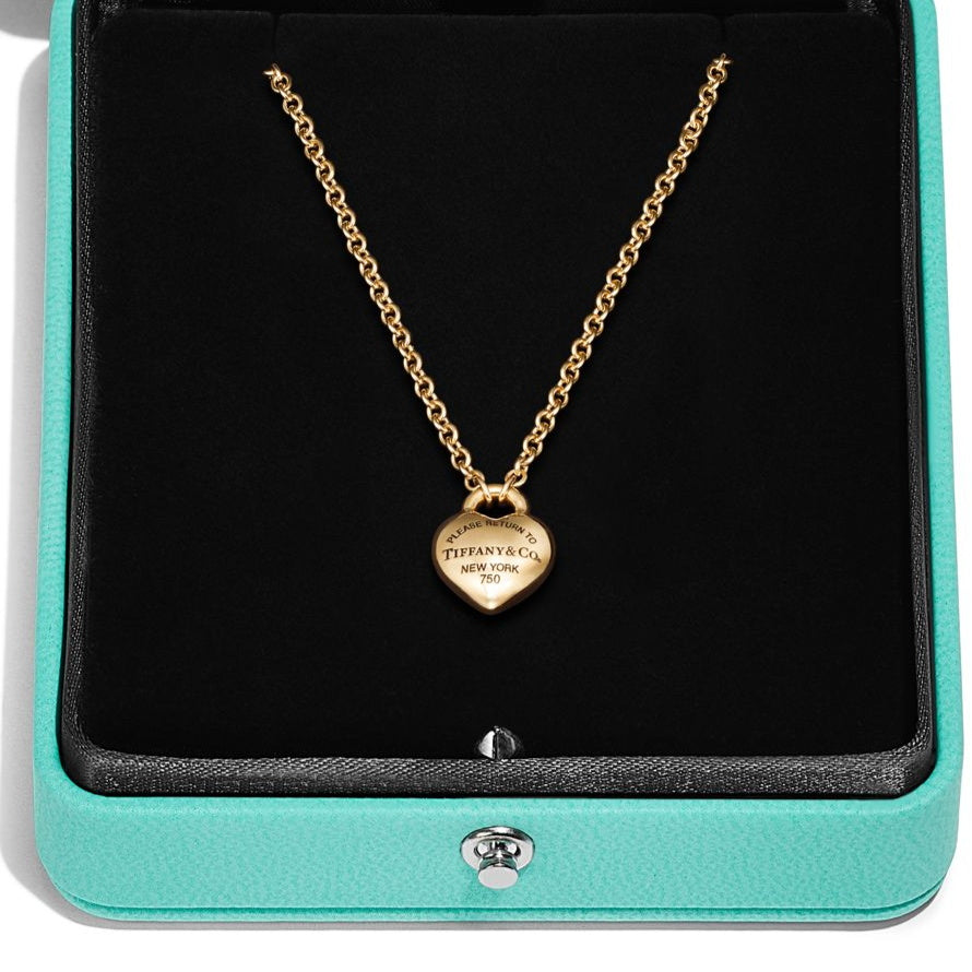 TIF-73340691 12.2mm wide mini heart-shaped lock chain pendant necklace