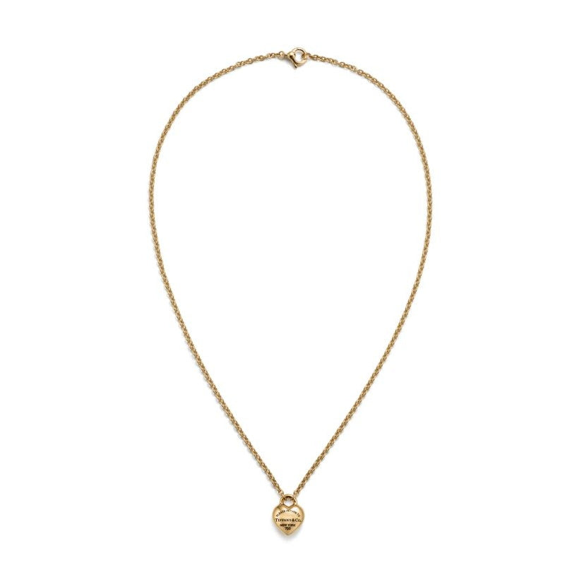 TIF-73340691 12.2mm wide mini heart-shaped lock chain pendant necklace