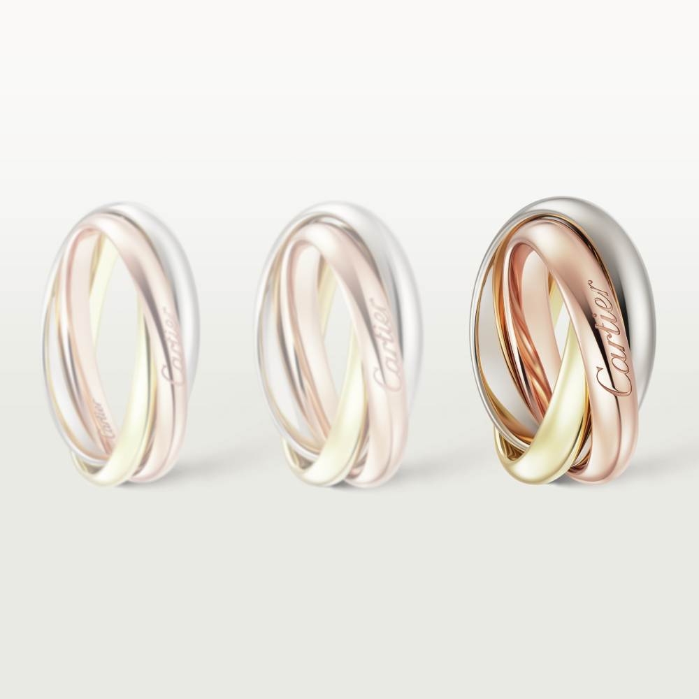 KDY-B4236100 large light gold three-ring three-color ring