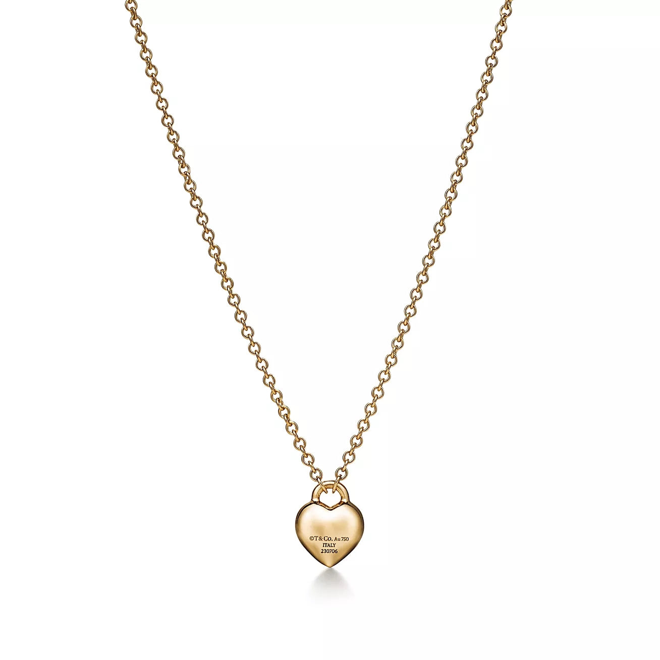 TIF-73340691 10mm wide light gold mini love wave surface necklace pendant