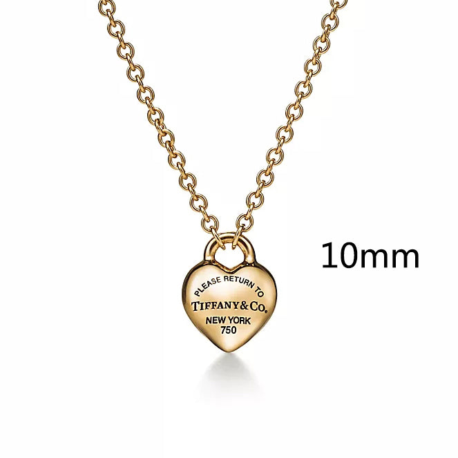 TIF-73340691 10mm wide light gold mini love wave surface necklace pendant
