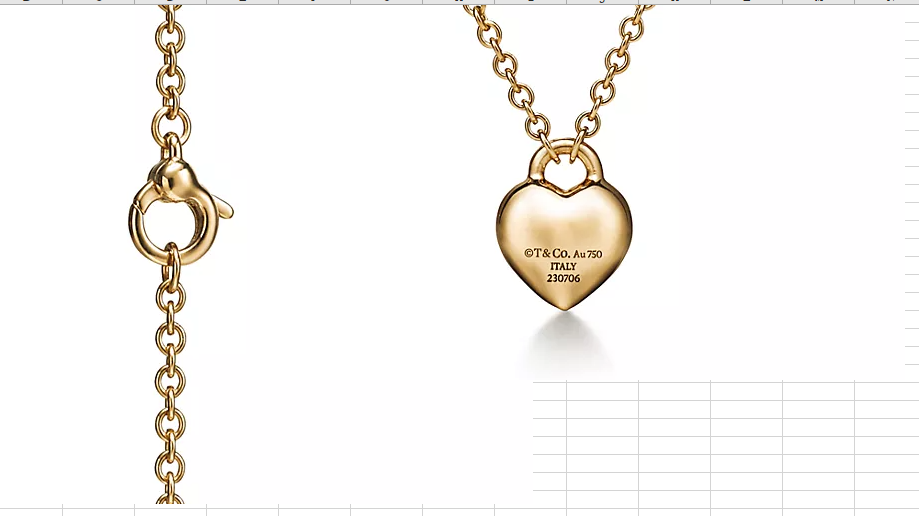 TIF-73340691 10mm wide light gold mini love wave surface necklace pendant