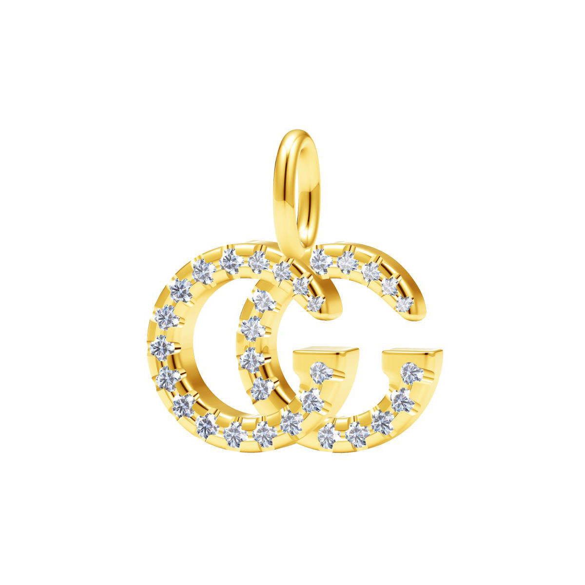 GC-483945 14.4mm wide diamond double G pendant