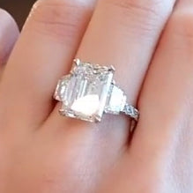 GLF-RGR3060四爪小八角钻搭双梯方戒指11#