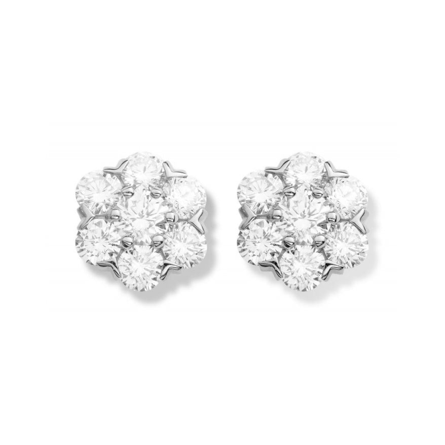 VCARA48100 about 8mm small size six girth and one flower stud earrings
