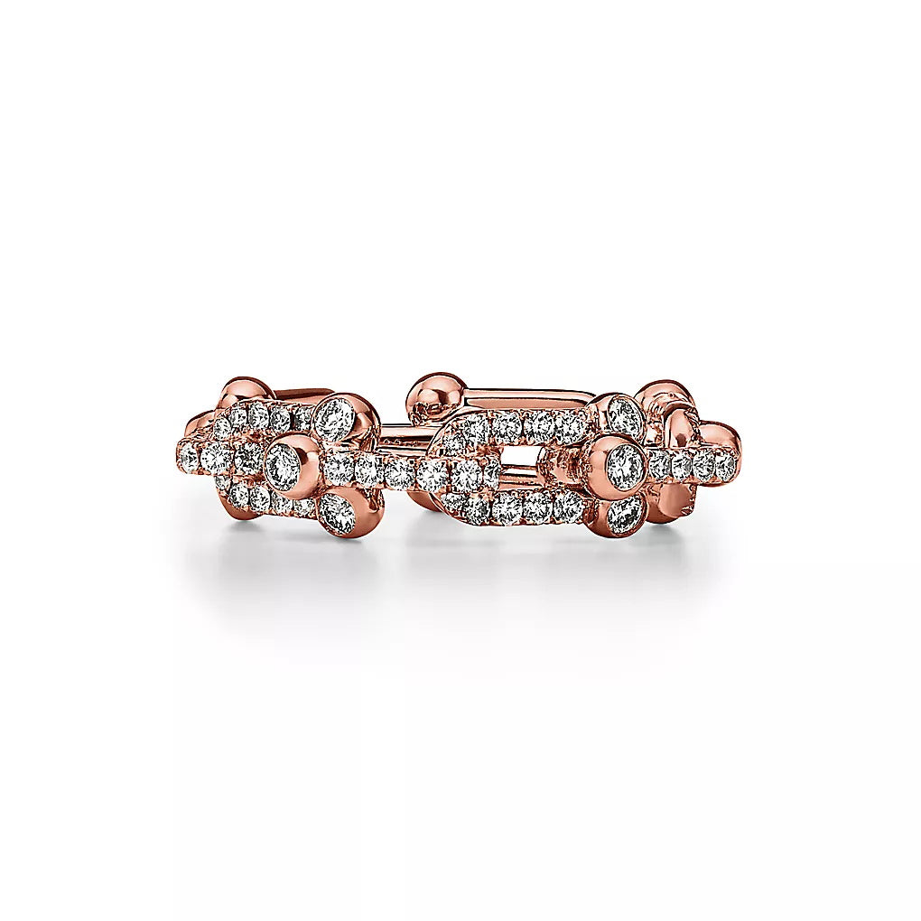 TIF-72670663 full diamond U-shaped ball chain set with stone ring