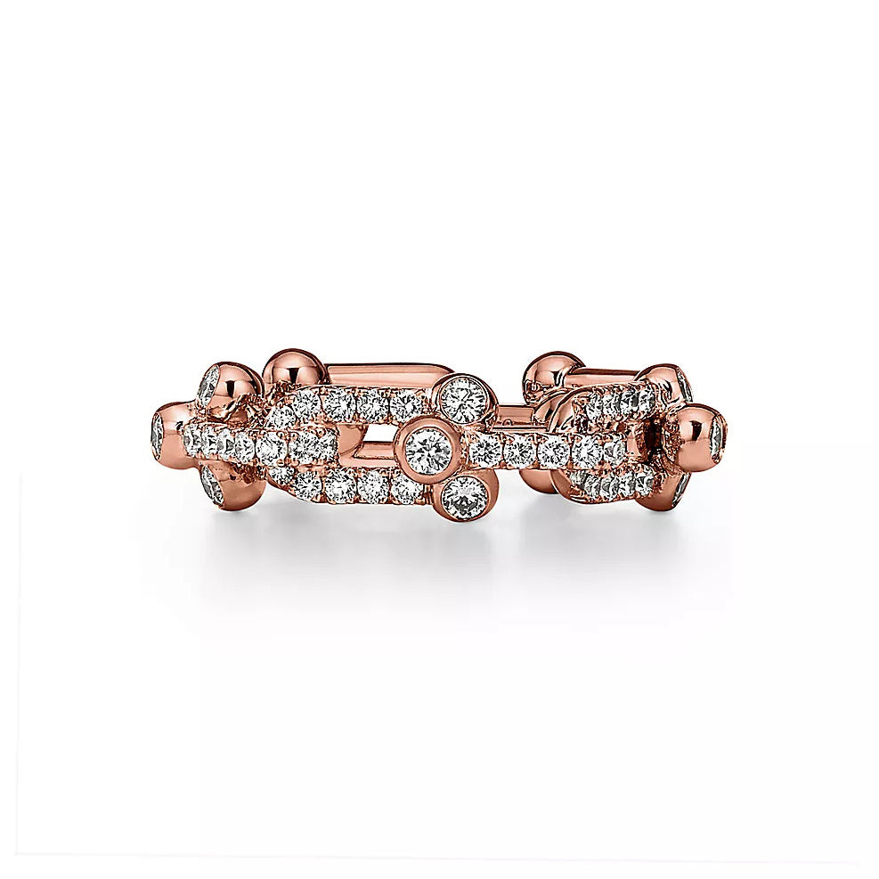 TIF-72670663 full diamond U-shaped ball chain set with stone ring